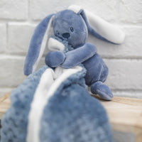 Doudou Couverture Lapin Lapidou Bleu - Mode Bébé Claye