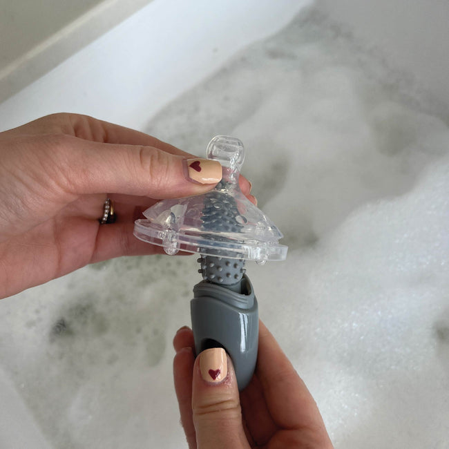 Brosse de Nettoyage pour Biberon et Tétine 2 en 1 avec Support Hygiénique - Mode Bébé Claye
