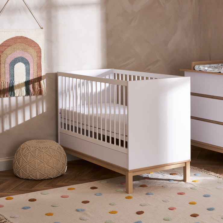Chambre Duo Astrid - Lit 60x120cm + Commode 3 Tiroirs - Blanc - Mode Bébé Claye