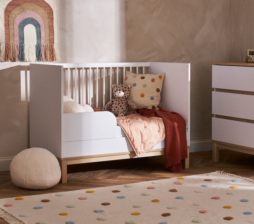 Chambre Duo Astrid - Lit 60x120cm + Commode 3 Tiroirs - Blanc - Mode Bébé Claye