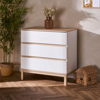 Chambre Duo Astrid - Lit 60x120cm + Commode 3 Tiroirs - Blanc - Mode Bébé Claye