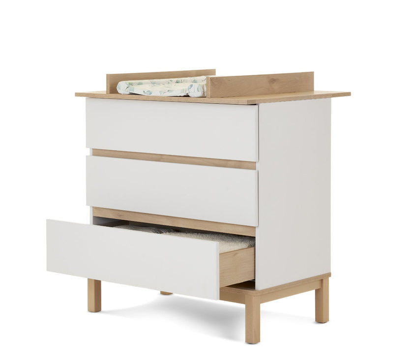 Chambre Duo Astrid - Lit 60x120cm + Commode 3 Tiroirs - Blanc - Mode Bébé Claye