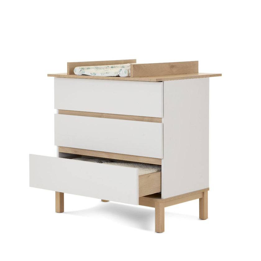 Chambre Duo Astrid - Lit 60x120cm + Commode 3 Tiroirs - Blanc - Mode Bébé Claye