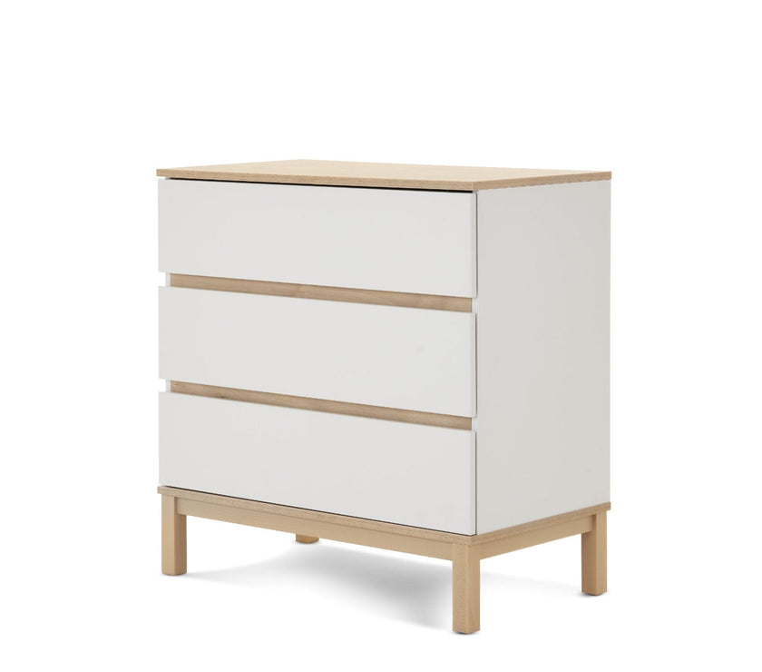 Chambre Duo Astrid - Lit 70x140cm + Commode 3 Tiroires - Blanc - Mode Bébé Claye