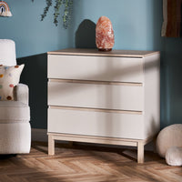 Chambre Duo Astrid - Lit 70x140cm + Commode 3 Tiroires - Satin - Mode Bébé Claye