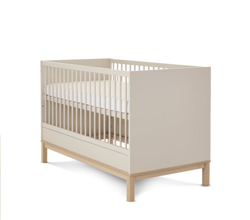 Chambre Duo Astrid - Lit 70x140cm + Commode 3 Tiroires - Satin - Mode Bébé Claye