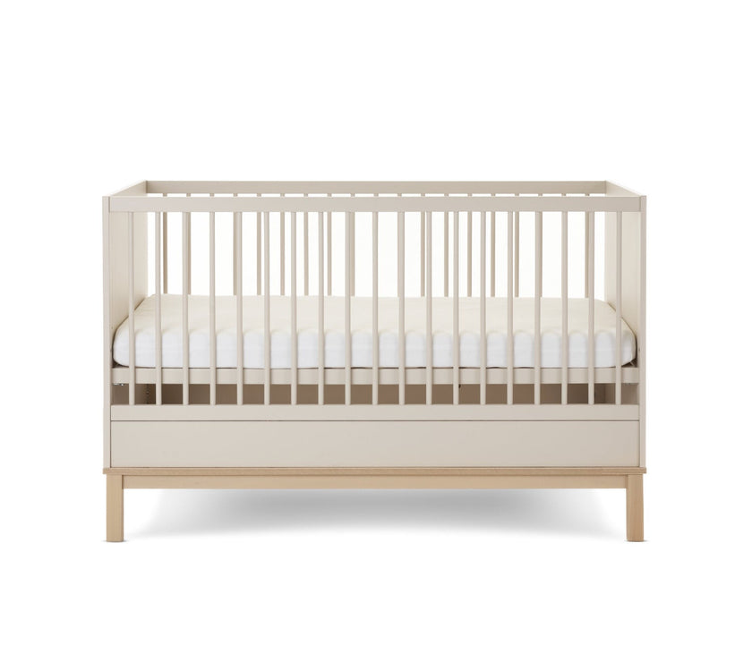 Chambre Duo Astrid - Lit 70x140cm + Commode 3 Tiroires - Satin - Mode Bébé Claye