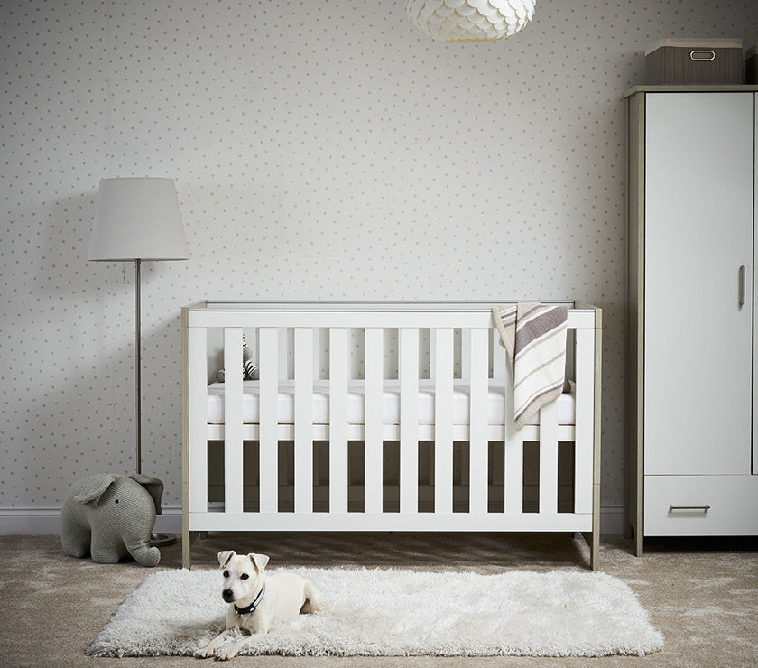 Chambre Trio bébé Nika Gris Lavé et Blanc - Mode Bébé Claye