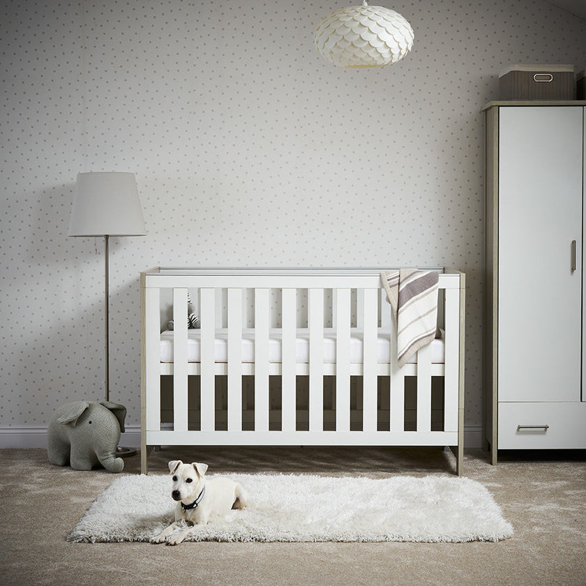 Chambre Trio bébé Nika Gris Lavé et Blanc - Mode Bébé Claye