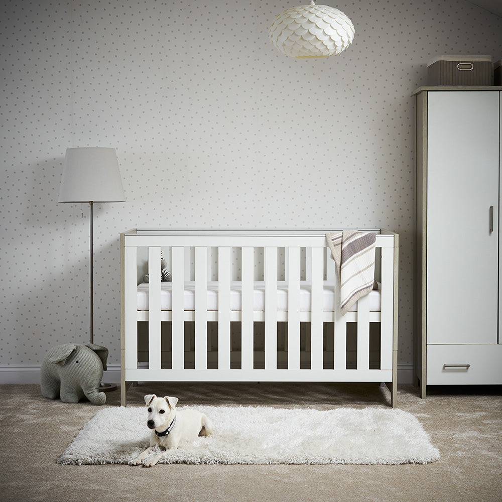 Chambre Trio bébé Nika Gris Lavé et Blanc - Mode Bébé Claye