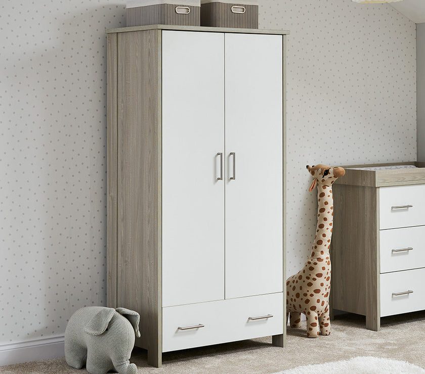Chambre Trio bébé Nika Gris Lavé et Blanc - Mode Bébé Claye