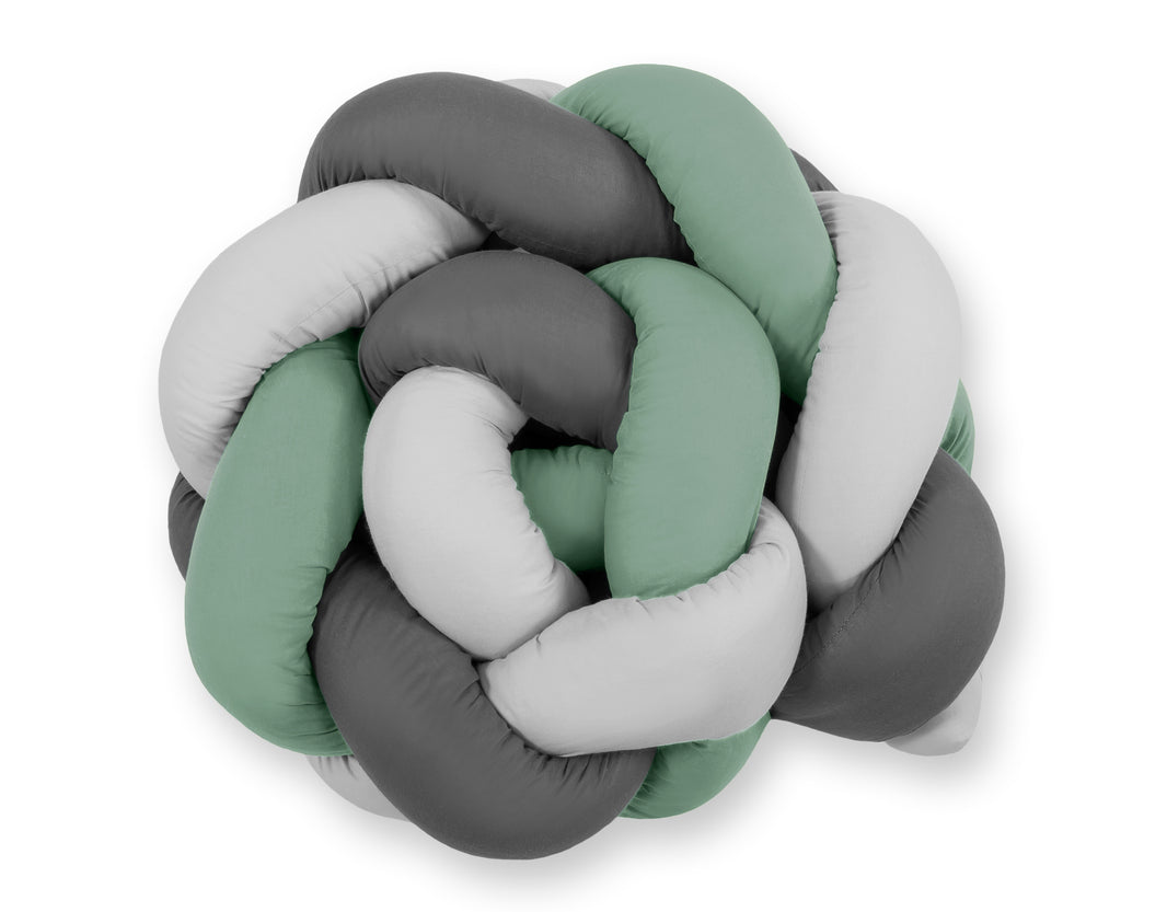 Tour de lit Tressé - blanc-gris-vert