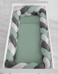 Tour de lit Tressé  360 cm - blanc-gris-vert