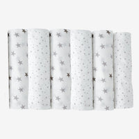 Lot de 6 langes bébé 70*70 cm Etoiles