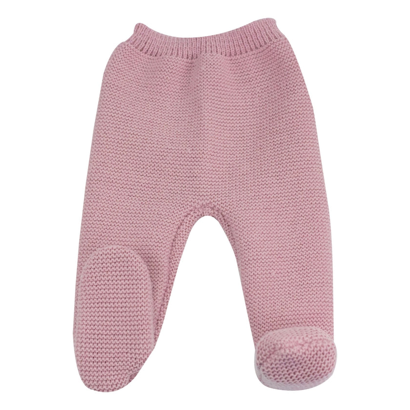Pantalon tricot bébé - VIEUX ROSE
