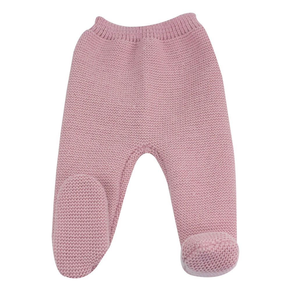 Pantalon tricot bébé - VIEUX ROSE