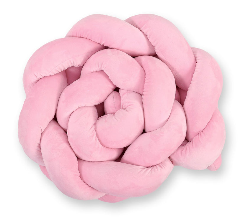 Tour de lit Tressé en pluche - rose