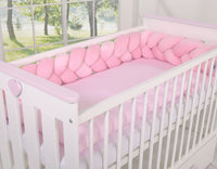 Tour de lit Tressé en pluche - rose