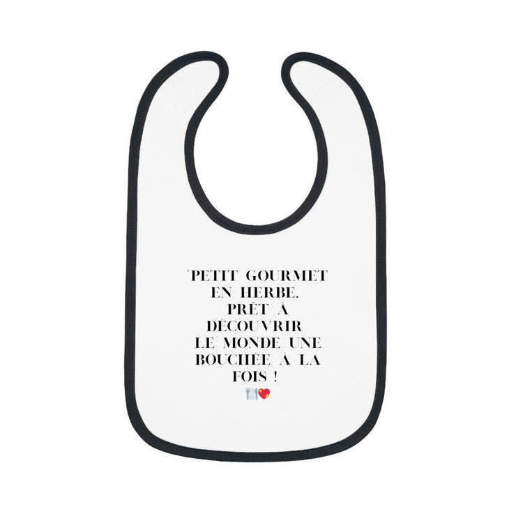 Bavoir Bébé avec message - Petit Gourmet en Herbe - Parfait pour Cadeau - Mode Bébé Claye