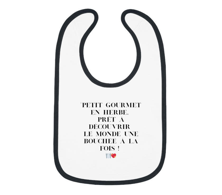 Bavoir Bébé avec message - Petit Gourmet en Herbe - Parfait pour Cadeau - Mode Bébé Claye