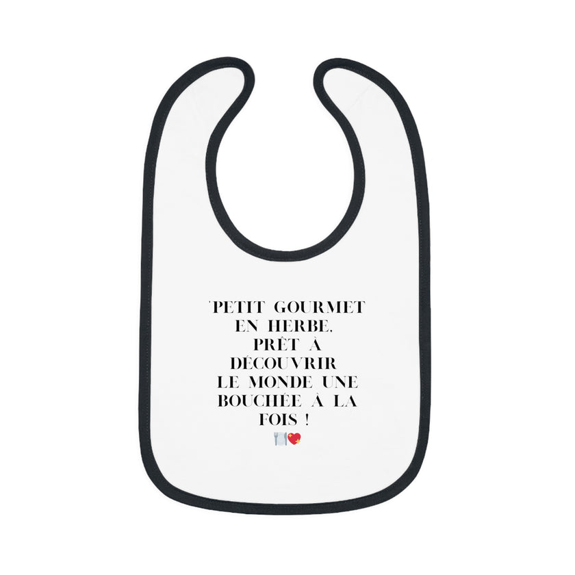 Bavoir Bébé avec message - Petit Gourmet en Herbe - Parfait pour Cadeau - Mode Bébé Claye