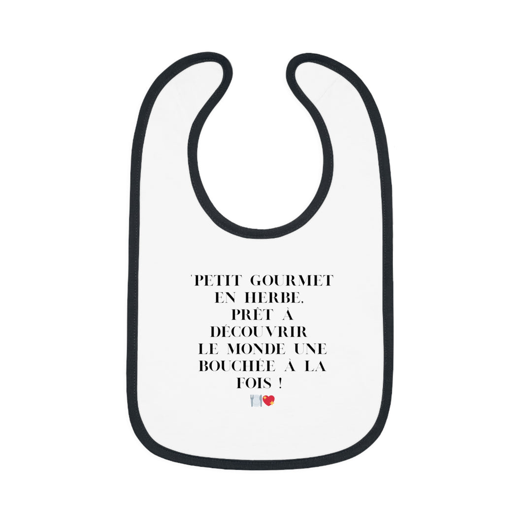 Bavoir Bébé avec message - Petit Gourmet en Herbe - Parfait pour Cadeau - Mode Bébé Claye