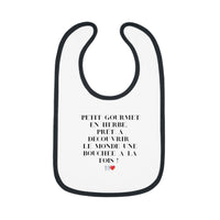 Bavoir Bébé avec message - Petit Gourmet en Herbe - Parfait pour Cadeau - Mode Bébé Claye