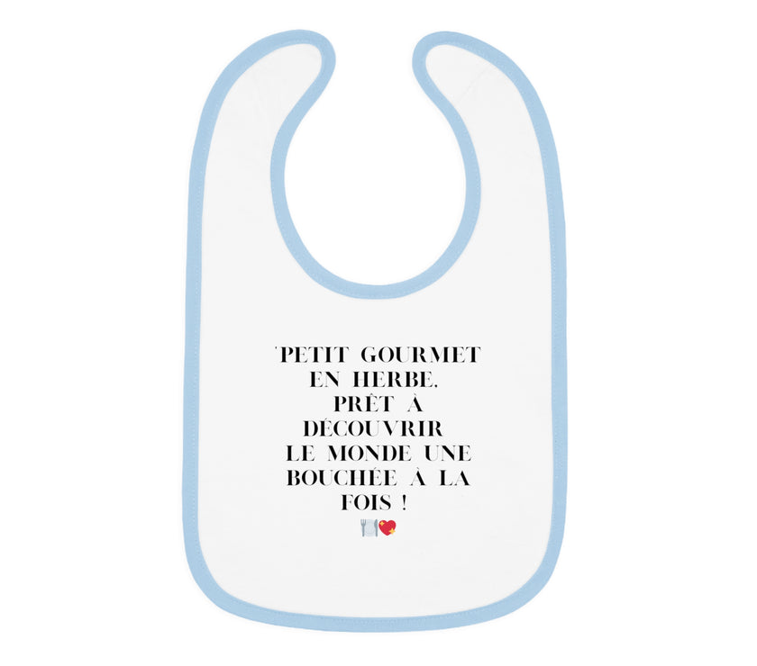 Bavoir Bébé avec message - Petit Gourmet en Herbe - Parfait pour Cadeau - Mode Bébé Claye