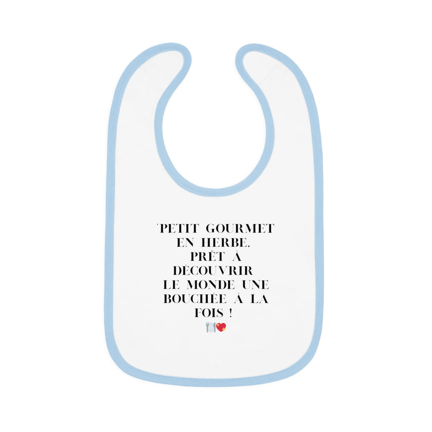 Bavoir Bébé avec message - Petit Gourmet en Herbe - Parfait pour Cadeau - Mode Bébé Claye
