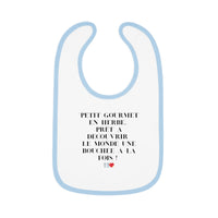 Bavoir Bébé avec message - Petit Gourmet en Herbe - Parfait pour Cadeau - Mode Bébé Claye