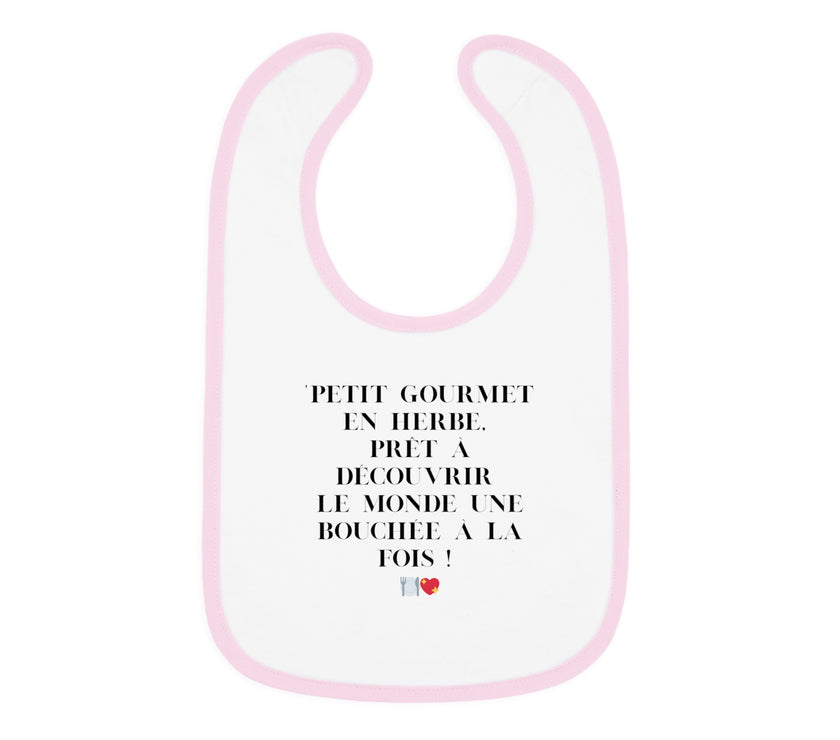 Bavoir Bébé avec message - Petit Gourmet en Herbe - Parfait pour Cadeau - Mode Bébé Claye