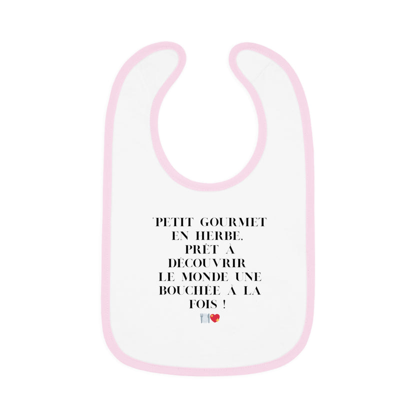 Bavoir Bébé avec message - Petit Gourmet en Herbe - Parfait pour Cadeau - Mode Bébé Claye
