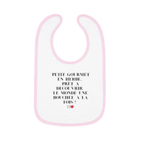 Bavoir Bébé avec message - Petit Gourmet en Herbe - Parfait pour Cadeau - Mode Bébé Claye