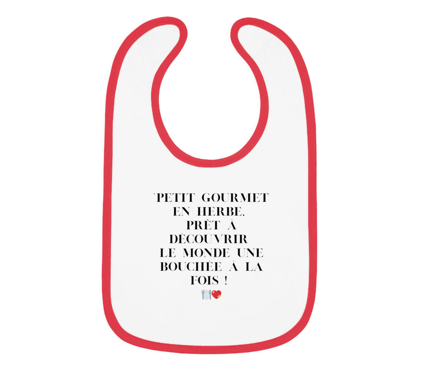 Bavoir Bébé avec message - Petit Gourmet en Herbe - Parfait pour Cadeau - Mode Bébé Claye