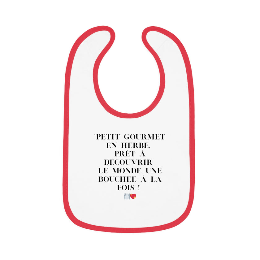 Bavoir Bébé avec message - Petit Gourmet en Herbe - Parfait pour Cadeau - Mode Bébé Claye
