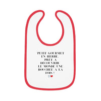 Bavoir Bébé avec message - Petit Gourmet en Herbe - Parfait pour Cadeau - Mode Bébé Claye
