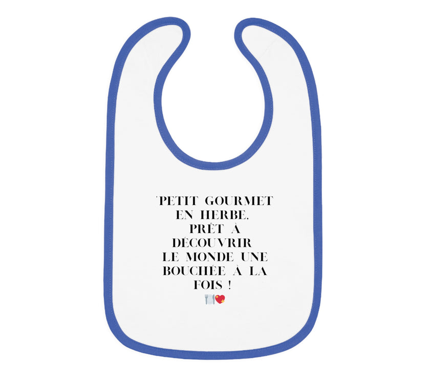 Bavoir Bébé avec message - Petit Gourmet en Herbe - Parfait pour Cadeau - Mode Bébé Claye