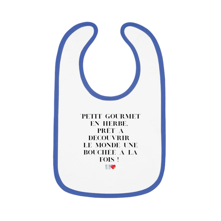 Bavoir Bébé avec message - Petit Gourmet en Herbe - Parfait pour Cadeau - Mode Bébé Claye