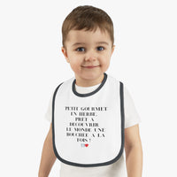 Bavoir Bébé avec message - Petit Gourmet en Herbe - Parfait pour Cadeau - Mode Bébé Claye