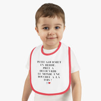 Bavoir Bébé avec message - Petit Gourmet en Herbe - Parfait pour Cadeau - Mode Bébé Claye