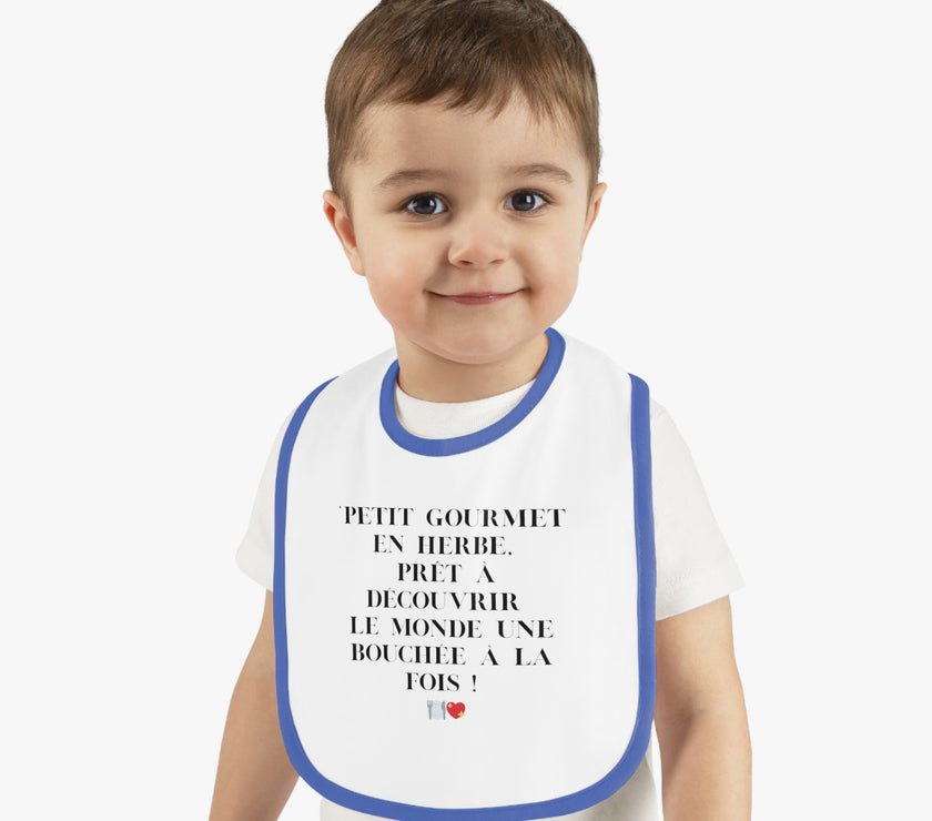 Bavoir Bébé avec message - Petit Gourmet en Herbe - Parfait pour Cadeau - Mode Bébé Claye