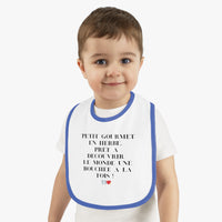 Bavoir Bébé avec message - Petit Gourmet en Herbe - Parfait pour Cadeau - Mode Bébé Claye
