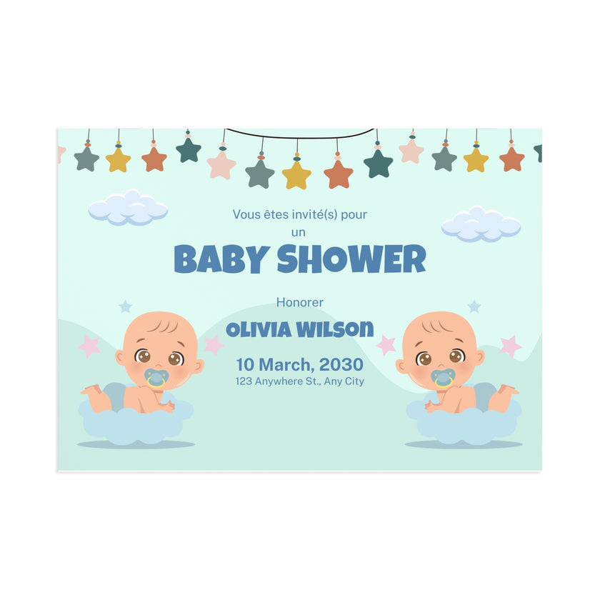 Baby Shower Fine Art Postcards with Cute Babies - Invitation Cards - Mode Bébé Claye