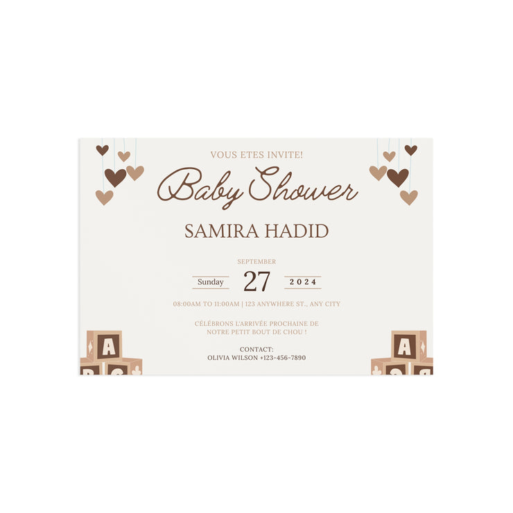 Baby Shower Fine Art Postcards with Cute Babies - Invitation Cards - Mode Bébé Claye