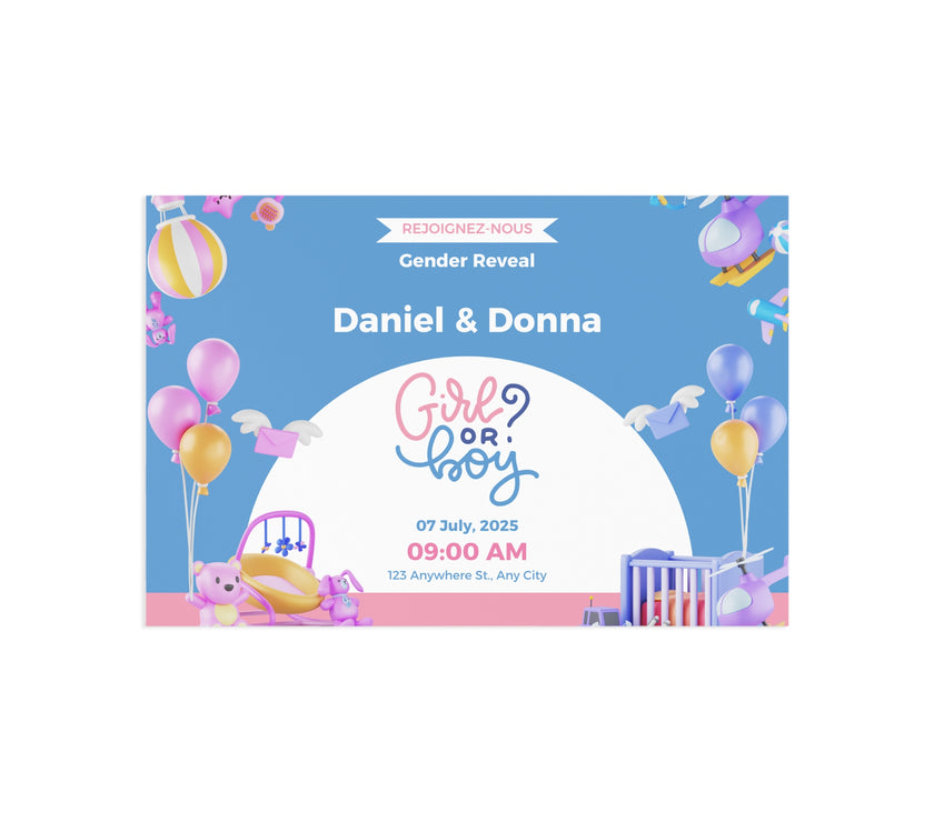 Baby Shower Fine Art Postcards with Cute Babies - Invitation Cards - Mode Bébé Claye