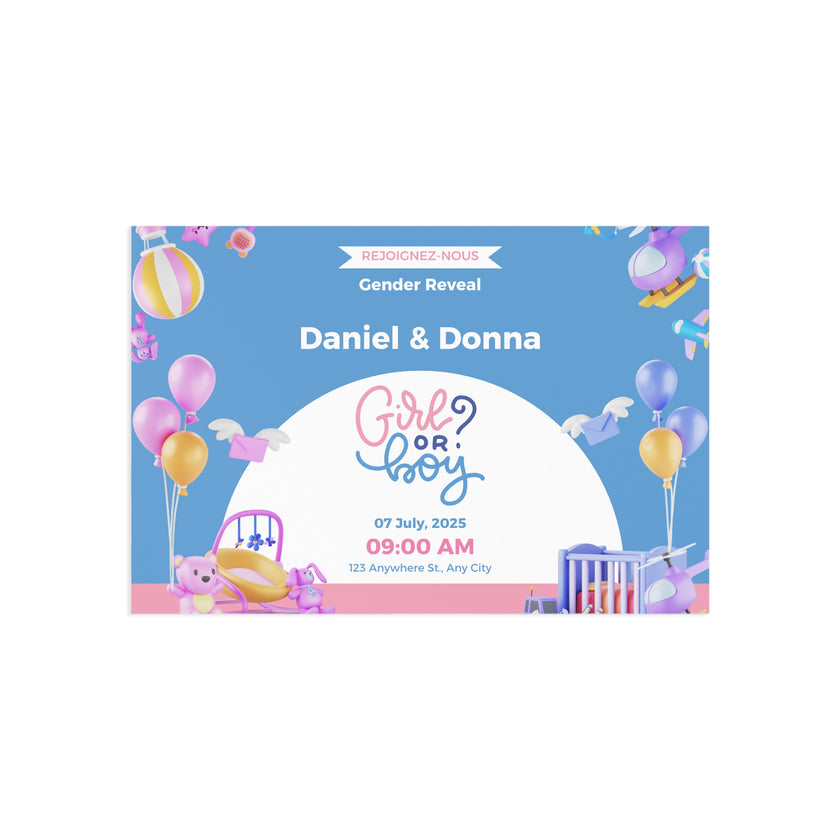 Baby Shower Fine Art Postcards with Cute Babies - Invitation Cards - Mode Bébé Claye