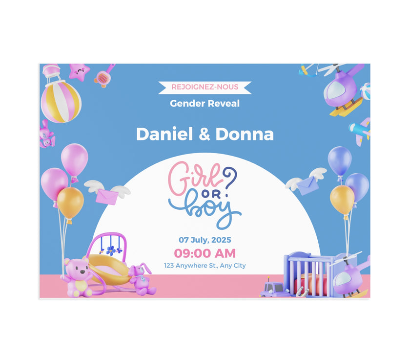 Baby Shower Fine Art Postcards with Cute Babies - Invitation Cards - Mode Bébé Claye