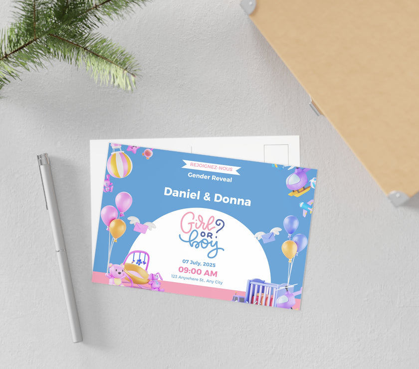 Baby Shower Fine Art Postcards with Cute Babies - Invitation Cards - Mode Bébé Claye