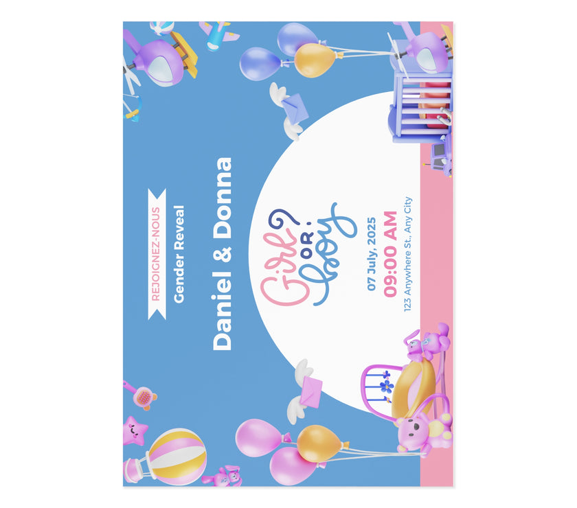 Baby Shower Fine Art Postcards with Cute Babies - Invitation Cards - Mode Bébé Claye