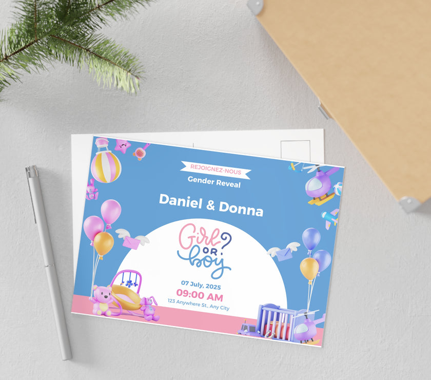 Baby Shower Fine Art Postcards with Cute Babies - Invitation Cards - Mode Bébé Claye